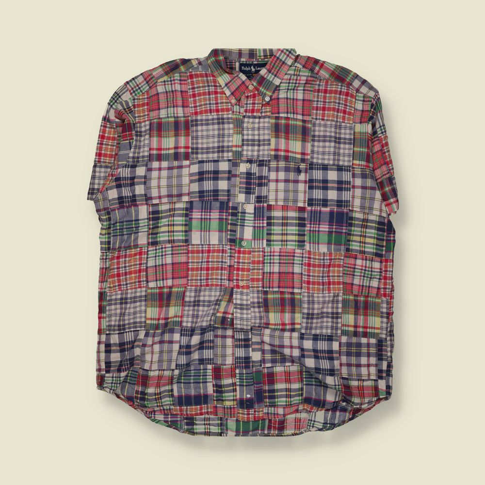 1990s | Ralph Lauren Patchwork Madras Check Shirt | Multicolour - 5XL