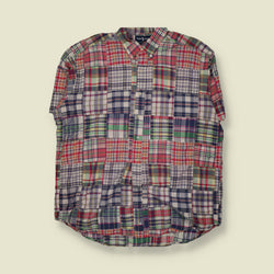 1990s | Ralph Lauren Patchwork Madras Check Shirt | Multicolour - 5XL
