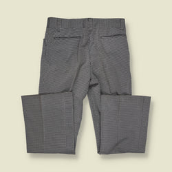 1970s | Geometric Pattern Flared Trousers | Black & White - W29