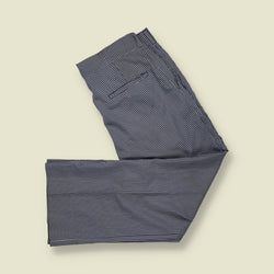 1970s | Hubbard Slacks Check Trousers | Navy & White - W36