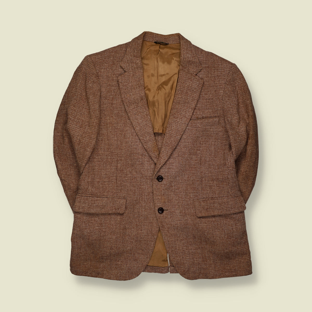 1970s | Harris Tweed Check Wool Blazer | Brown - M