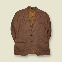 1970s | Harris Tweed Check Wool Blazer | Brown - M