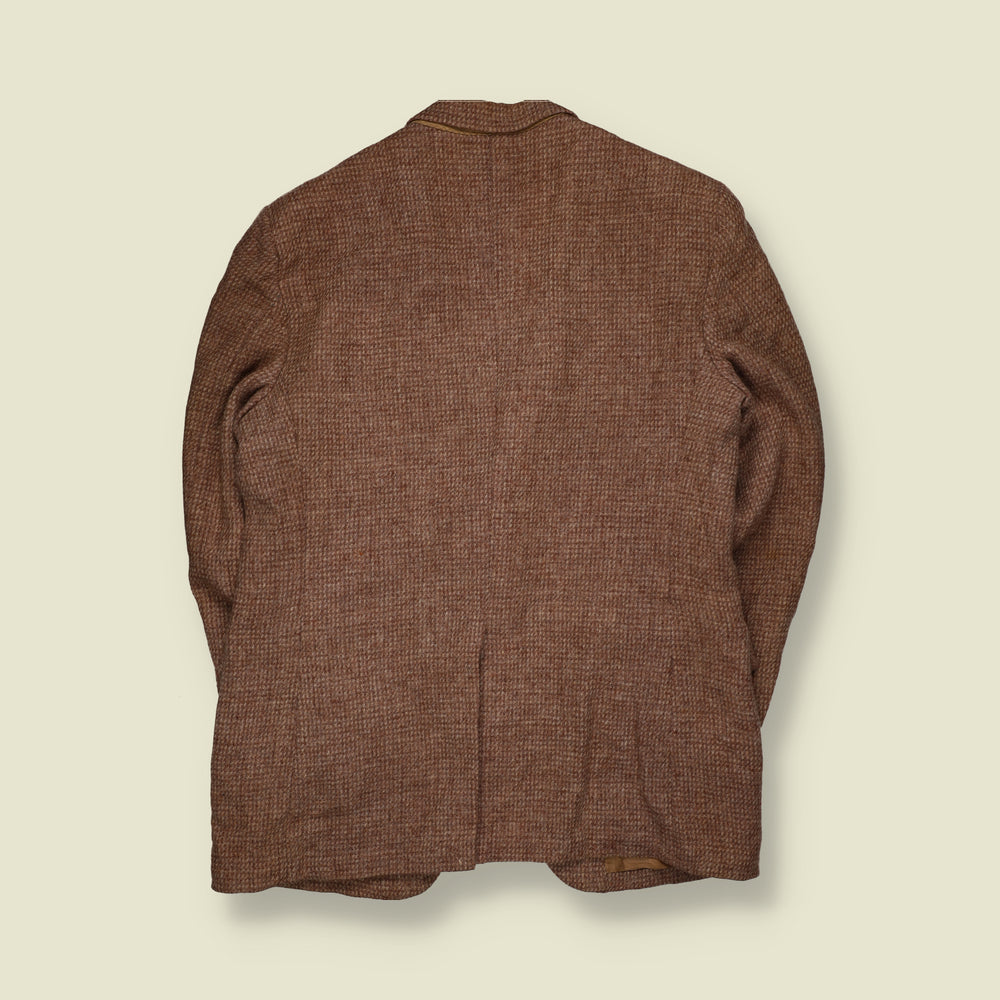 1970s | Harris Tweed Check Wool Blazer | Brown - M
