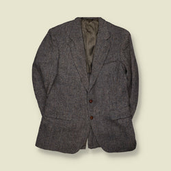 1970s | Harris Tweed Herringbone Wool Blazer | Grey - M