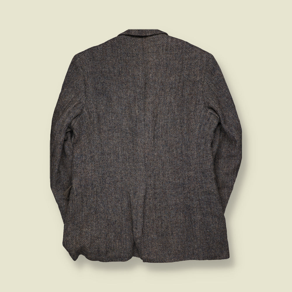 1970s | Harris Tweed Herringbone Wool Blazer | Grey - M