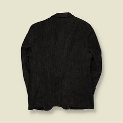 1970s | Harris Tweed Herringbone Wool Blazer | Charcoal Grey - S