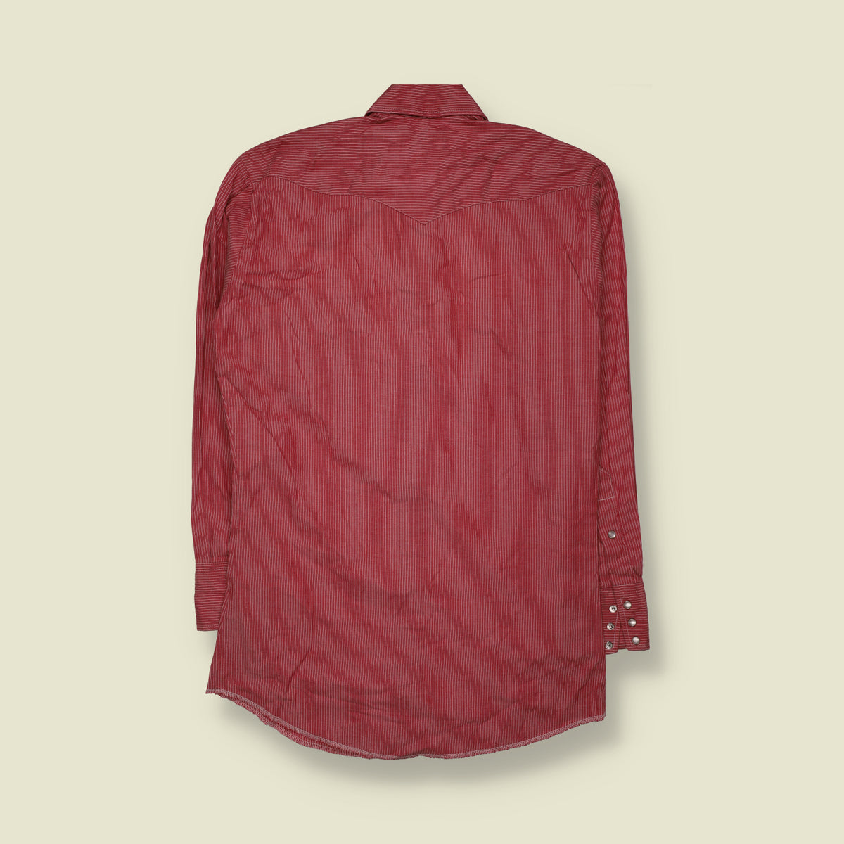 1970s | Panhandle Slim Pinstripe Western Shirt | Red & White - M