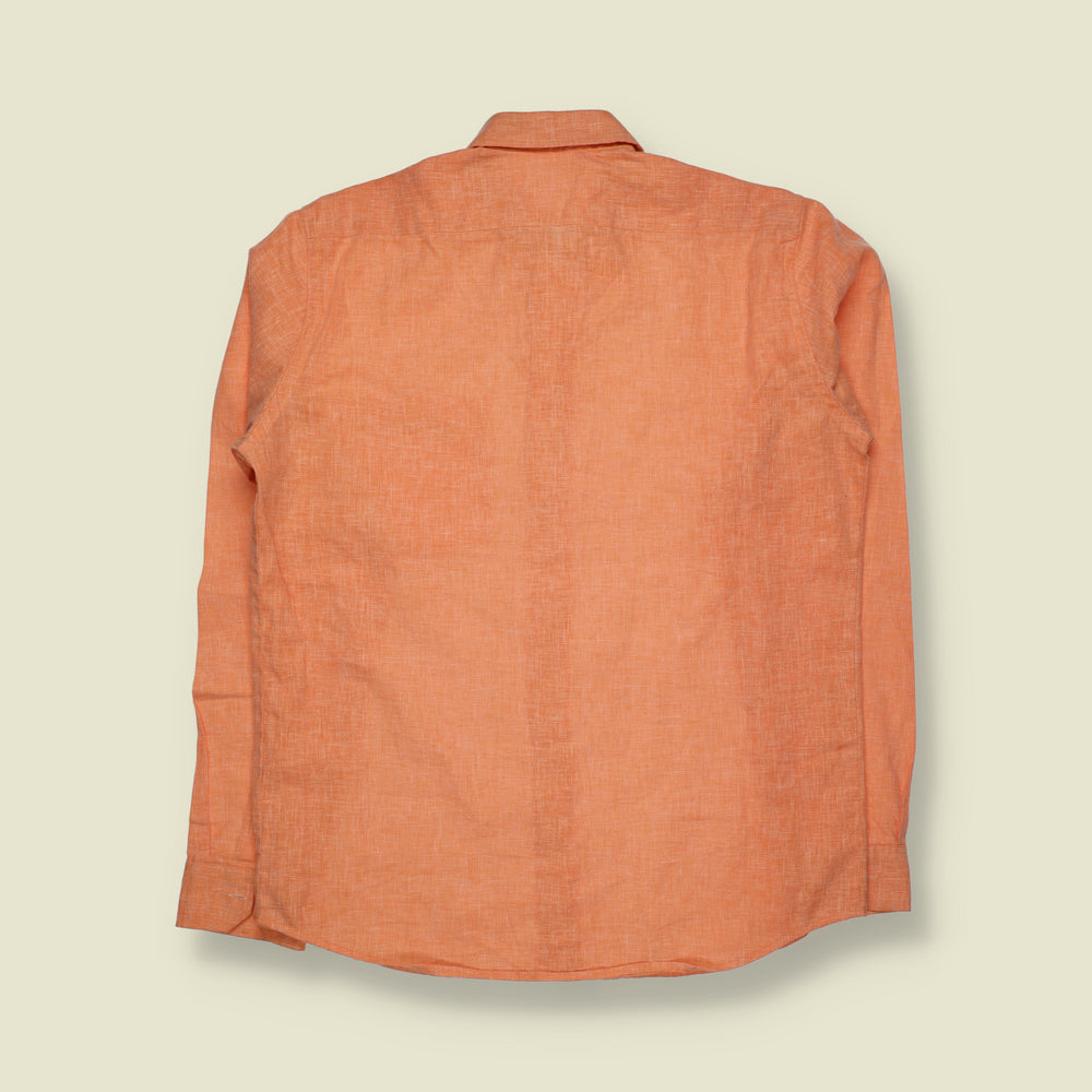 1960s | Long Sleeve Shirt | Peach Orange - M