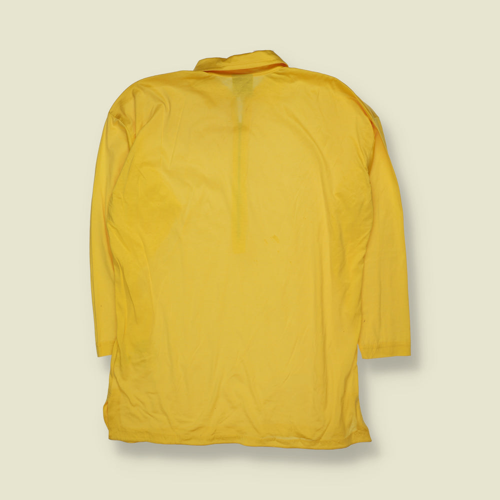 1990s | Versace Jeans Couture | Quarter Zip Long Sleeve Top | Yellow - L