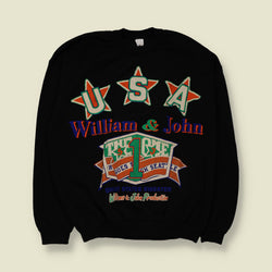 1990s | William & John | USA Graphic Sweatshirt | Black - L