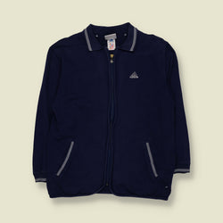 1990s | Adidas | Full Zip Collared Sweatshirt | Navy Blue - 12