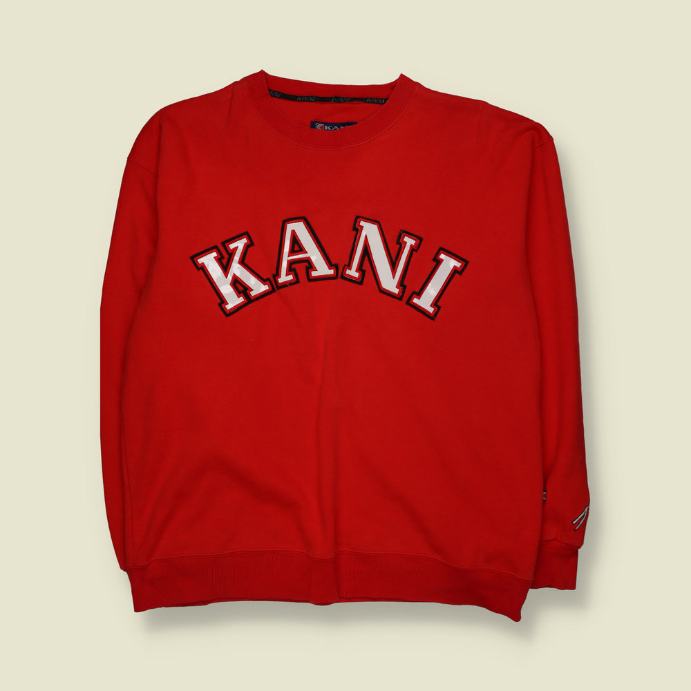 2000s | Karl Kani | Spellout Graphic Sweatshirt | Red - XL