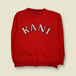 2000s | Karl Kani | Spellout Graphic Sweatshirt | Red - XL