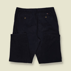 1990s | Tommy Hilfiger | Navy Pleated Cotton Trousers - w40