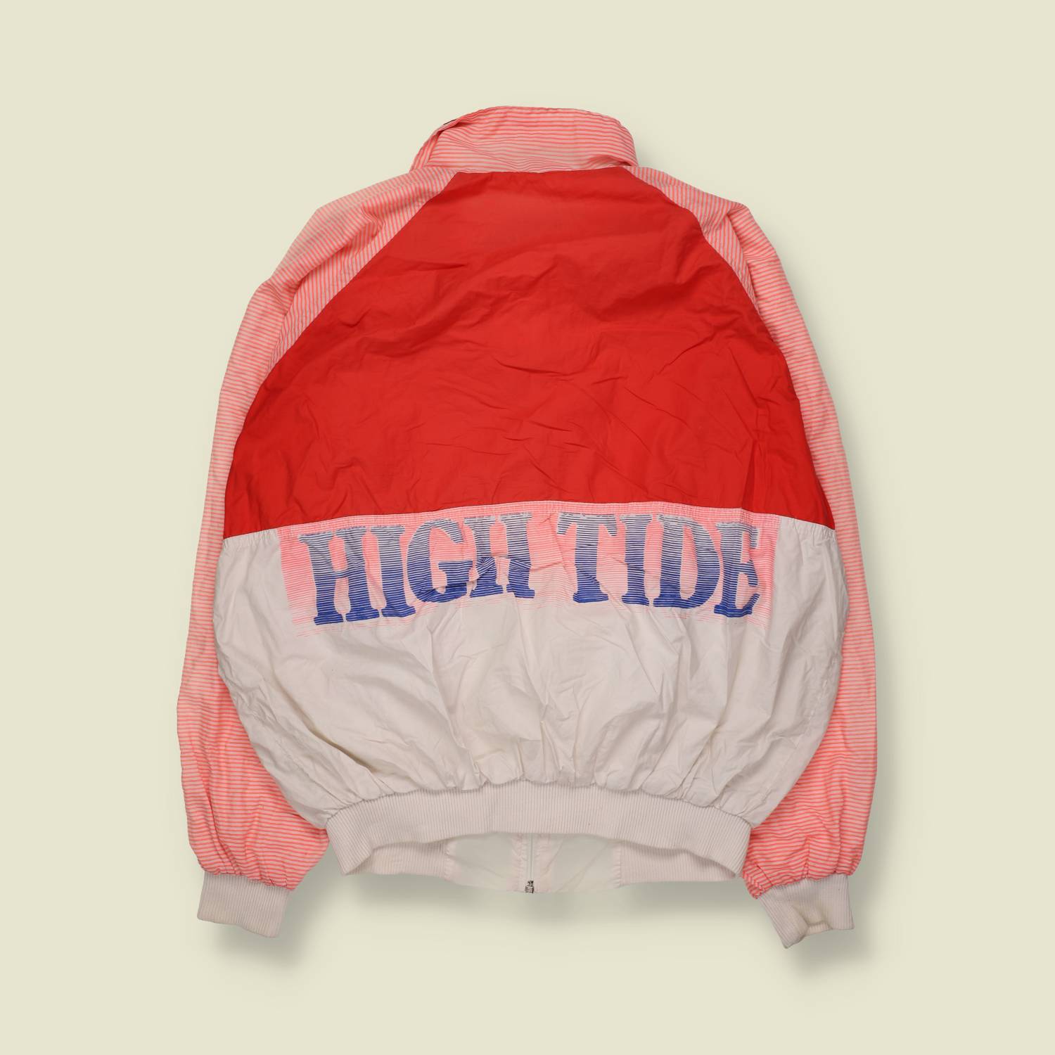 1980s | Luhta | Red & White High Tide Windbreaker Track Top - XL