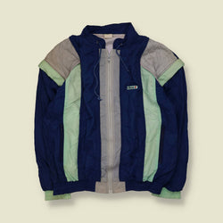 1980s | Ellesse | Navy, Mint & Grey Colour Block Track Jacket - XXL