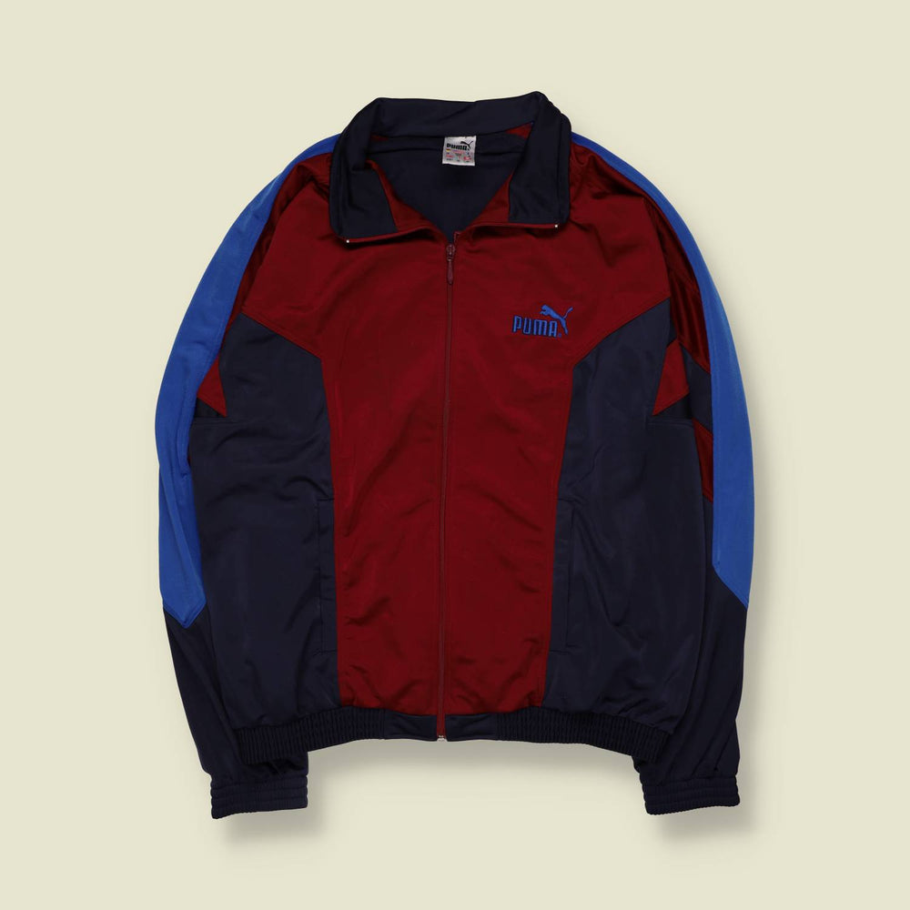 1990s | Puma | Burgundy, Navy & Blue Street Soccer Track Jacket - 4XL
