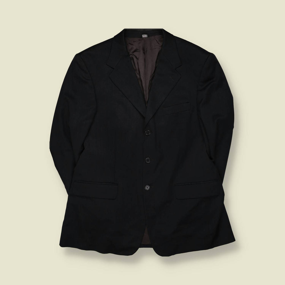 1990s | Daniel Bruno | Black Three-Button Blazer - Made in Italy - S