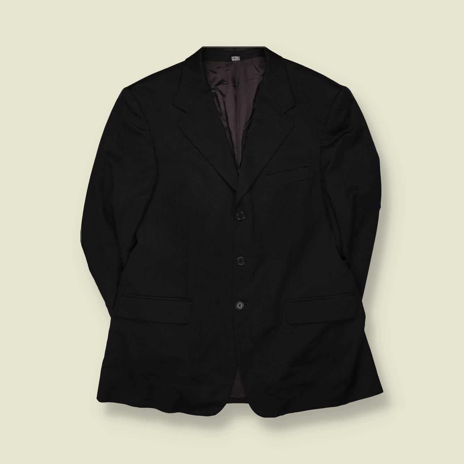 1990s | Daniel Bruno | Black Three-Button Blazer - Made in Italy - S