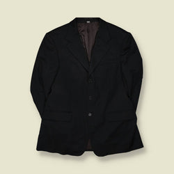 1990s | Daniel Bruno | Black Three-Button Blazer - Made in Italy - S