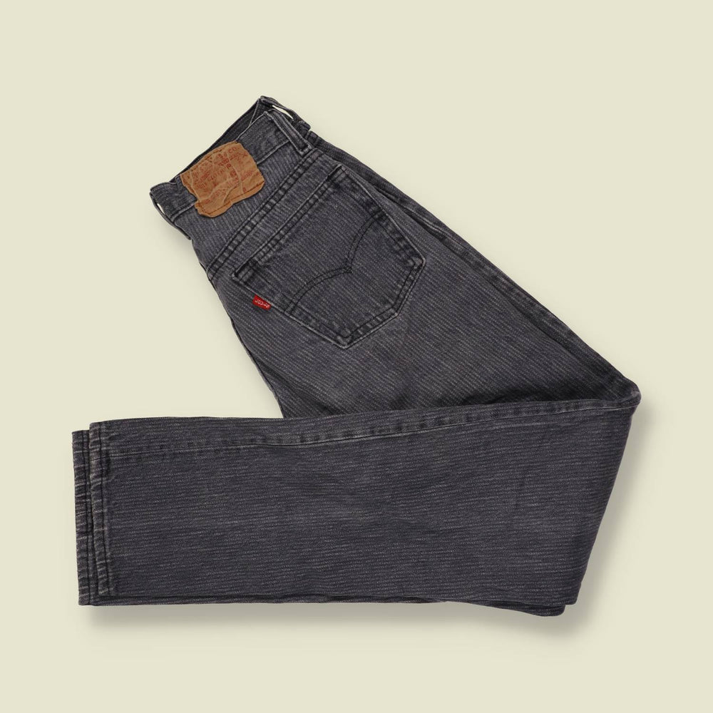1980s-90s | Levi's | Charcoal 501 Straight Leg Jeans - Made in USA - w26