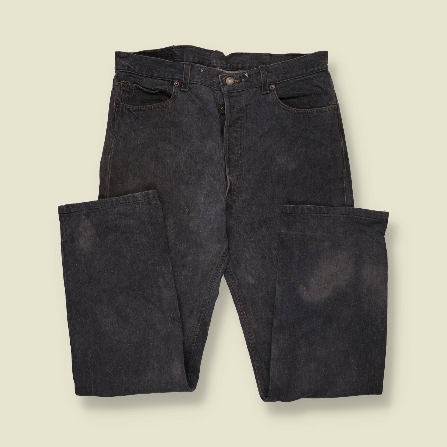 1980s-90s | Levi's | Faded Black 501 Straight Leg Jeans - Made in USA - w34