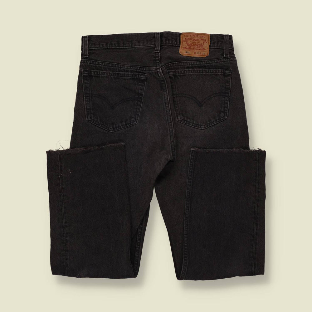 1980s-90s | Levi's | Black 501 Straight Leg Jeans - Made in USA - w32