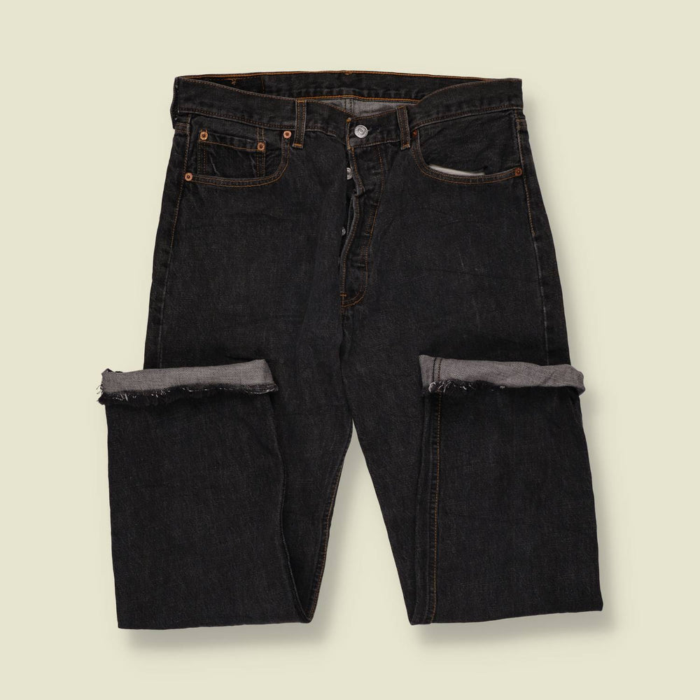 1980s-90s | Levi's | Black 501 Straight Leg Jeans - Made in USA - w34