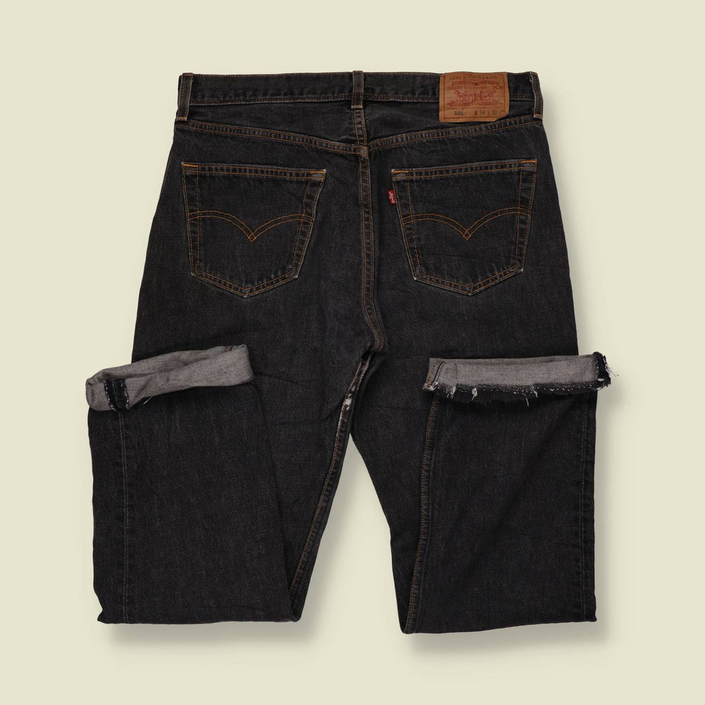 1980s-90s | Levi's | Black 501 Straight Leg Jeans - Made in USA - w34