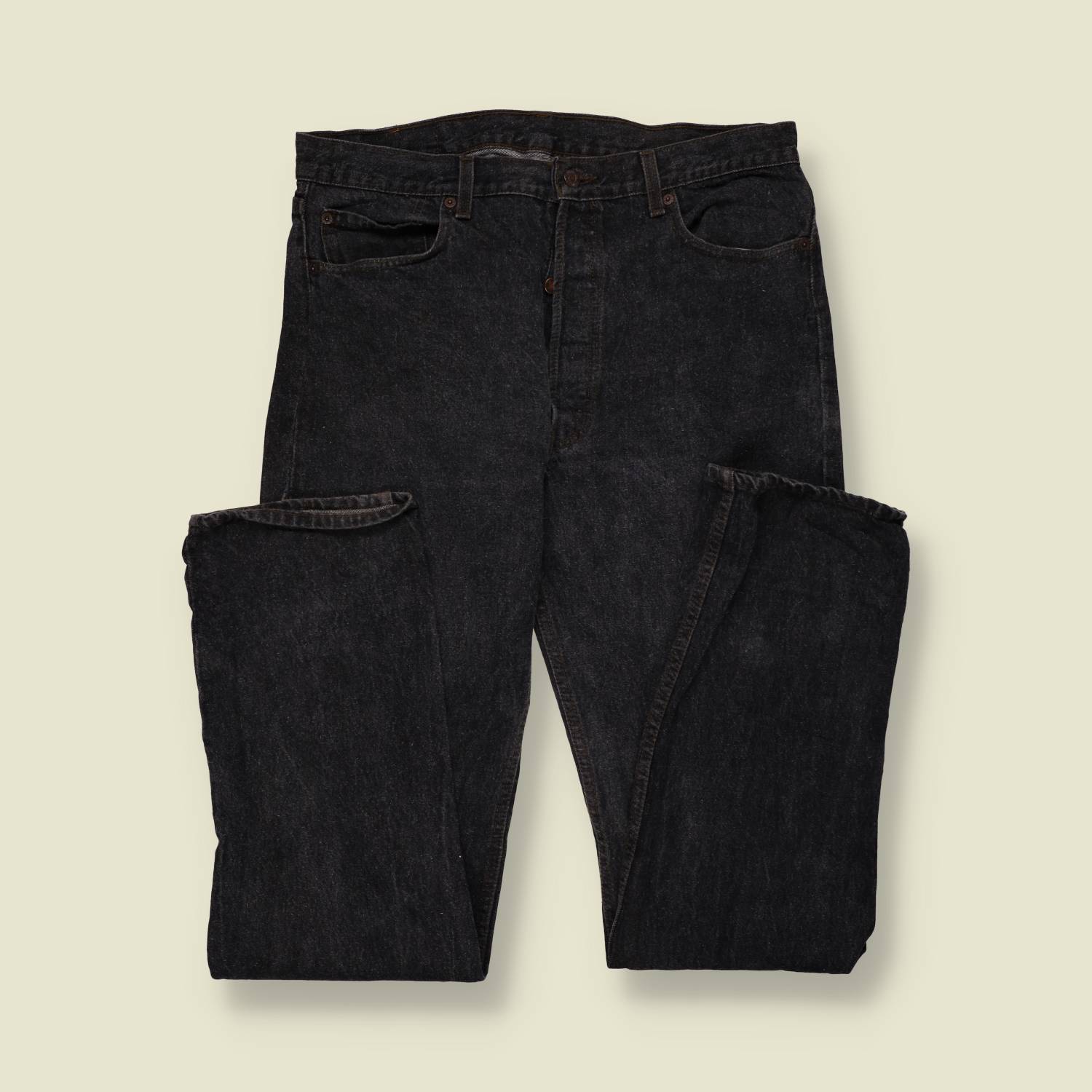 1980s-90s | Levi's | Charcoal Black 501 Straight Leg Jeans - Made in USA - w34