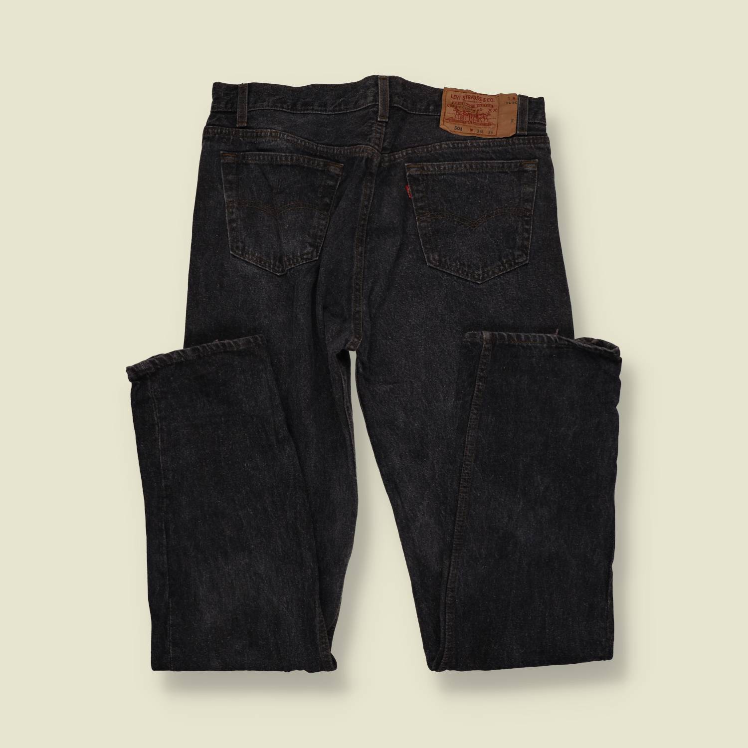 1980s-90s | Levi's | Charcoal Black 501 Straight Leg Jeans - Made in USA - w34