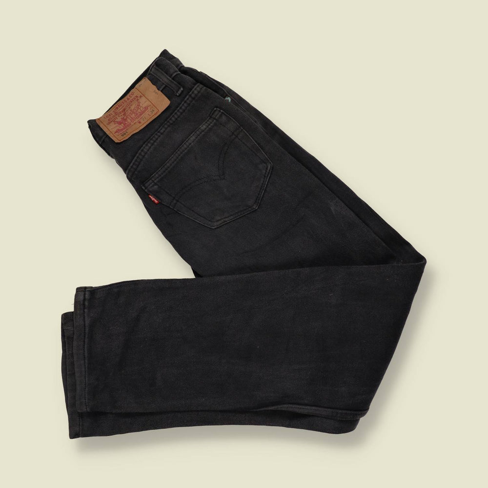 1980s-90s | Levi's | Black 501 Straight Leg Jeans - Made in USA - w26