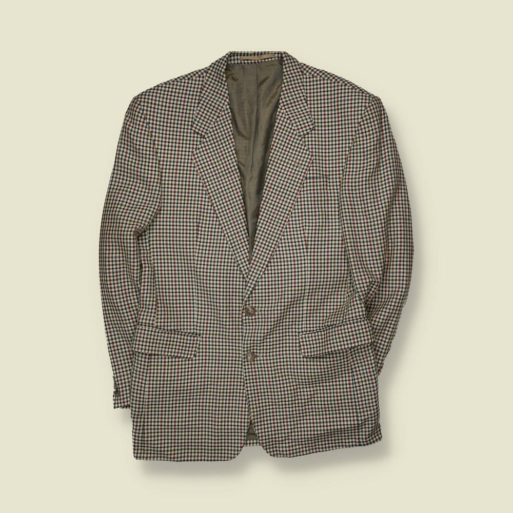 1990s | Tasmania | Multi-Check Two-Button Blazer - Made in Italy - XXS
