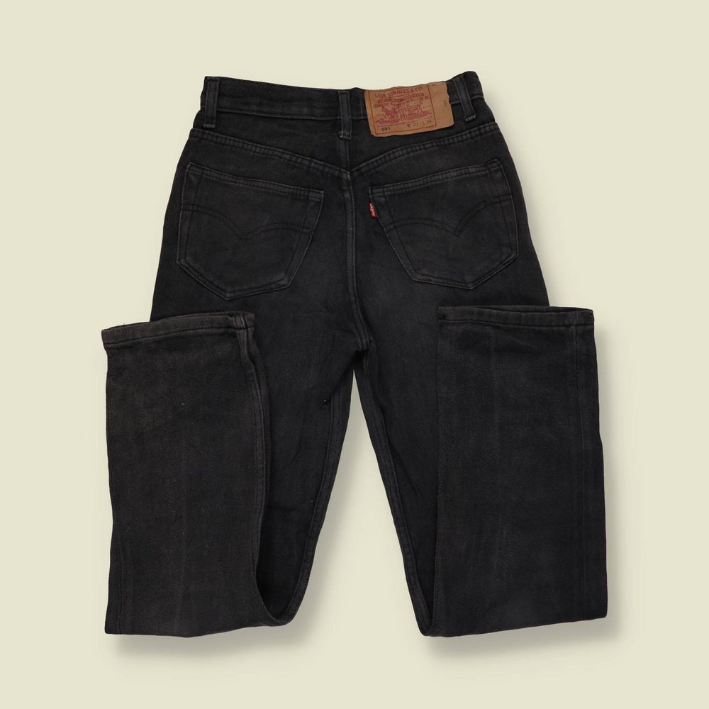 1980s-90s | Levi's | Black 501 Straight Leg Jeans - Made in USA - w26