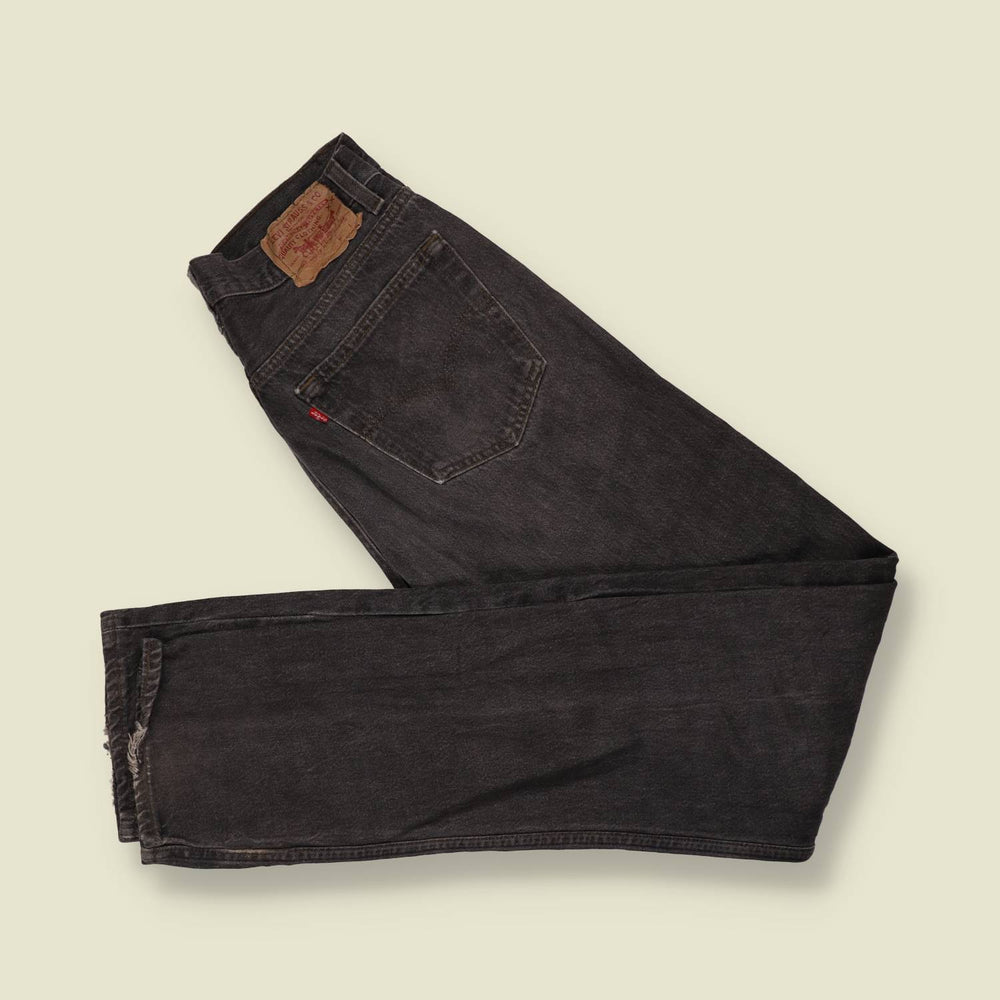 1980s-90s | Levi's | Charcoal Black 501 Straight Leg Jeans - Made in USA - w32