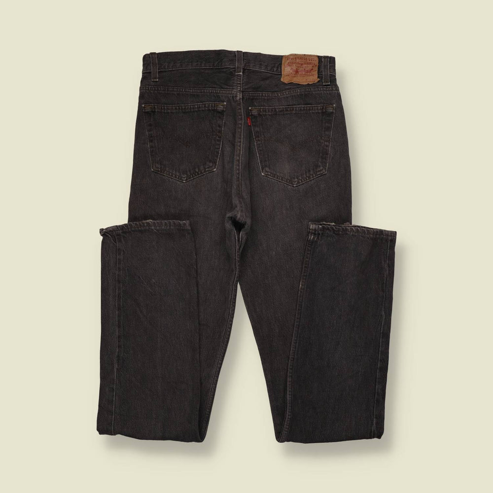 1980s-90s | Levi's | Charcoal Black 501 Straight Leg Jeans - Made in USA - w32