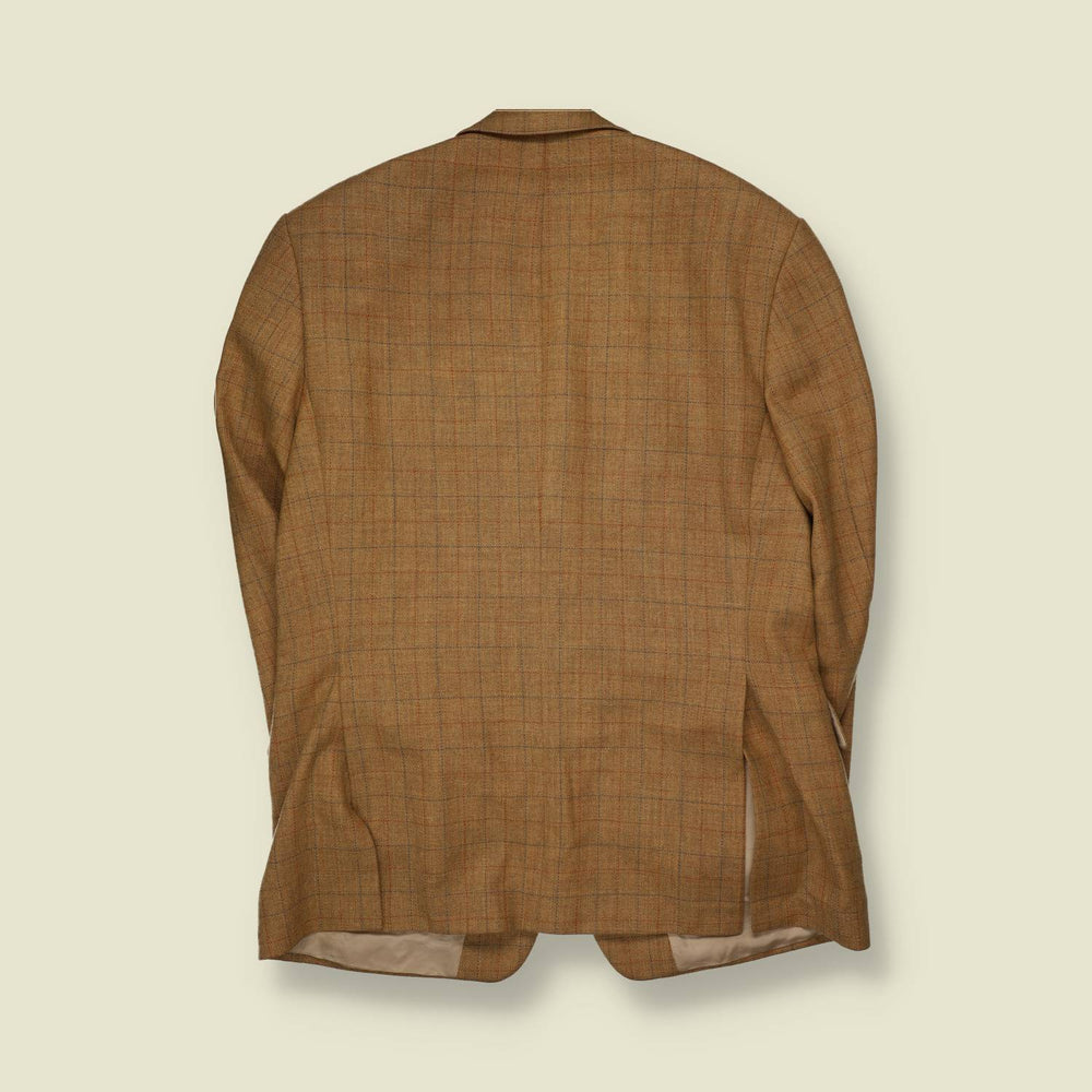 1990s | Tan Windowpane Country Blazer - M