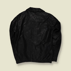 1970s | Black Leather Zip Front Jacket - XS