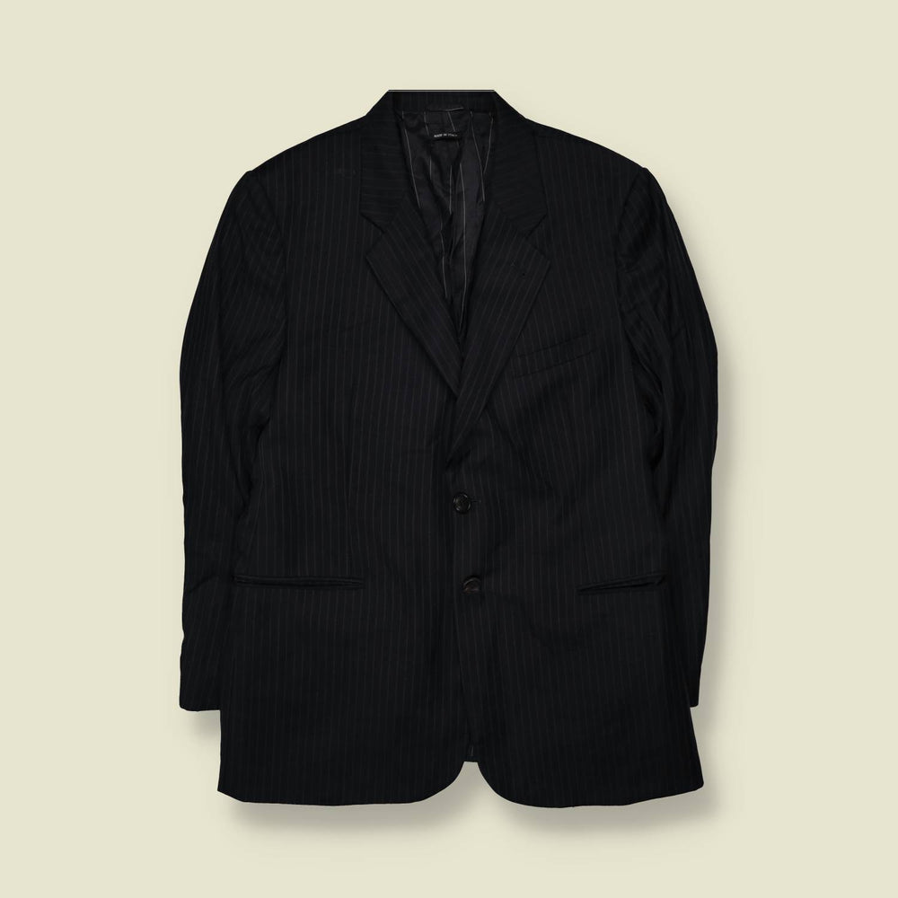 1990s | Giorgio Armani | Black Pinstripe Single Breasted Blazer - Made in Italy - S