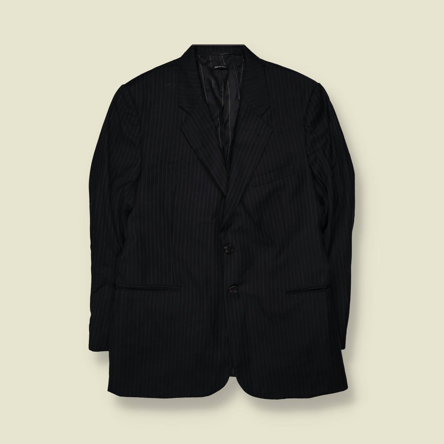 1990s | Giorgio Armani | Black Pinstripe Single Breasted Blazer - Made in Italy - S