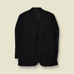 1990s | Giorgio Armani | Black Pinstripe Single Breasted Blazer - Made in Italy - S
