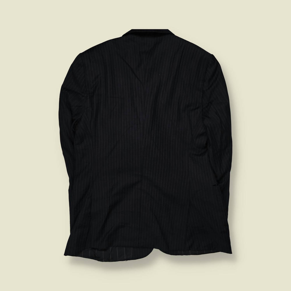 1990s | Giorgio Armani | Black Pinstripe Single Breasted Blazer - Made in Italy - S