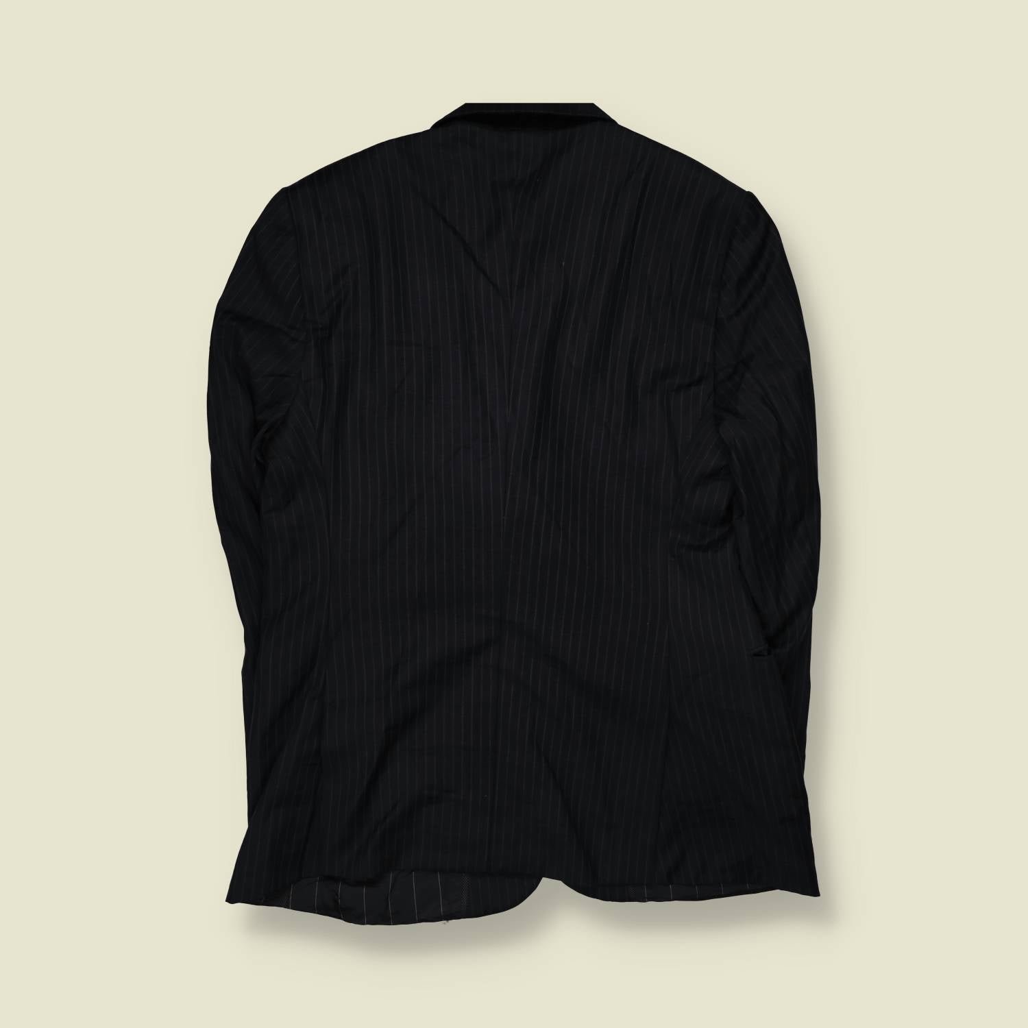 1990s | Giorgio Armani | Black Pinstripe Single Breasted Blazer - Made in Italy - S