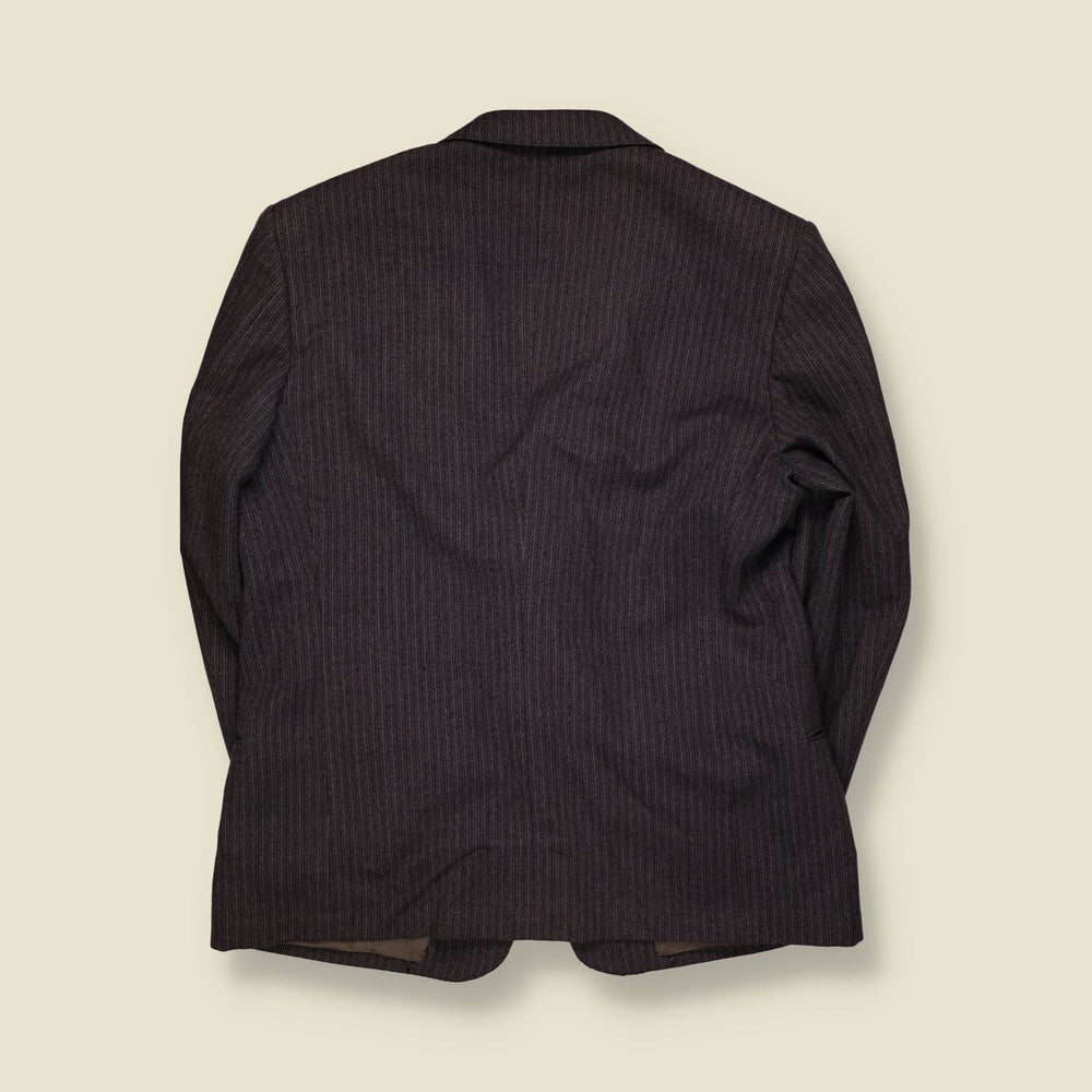 1980s | Valentino | Charcoal Pinstripe Single Breasted Blazer - Made in Italy - L