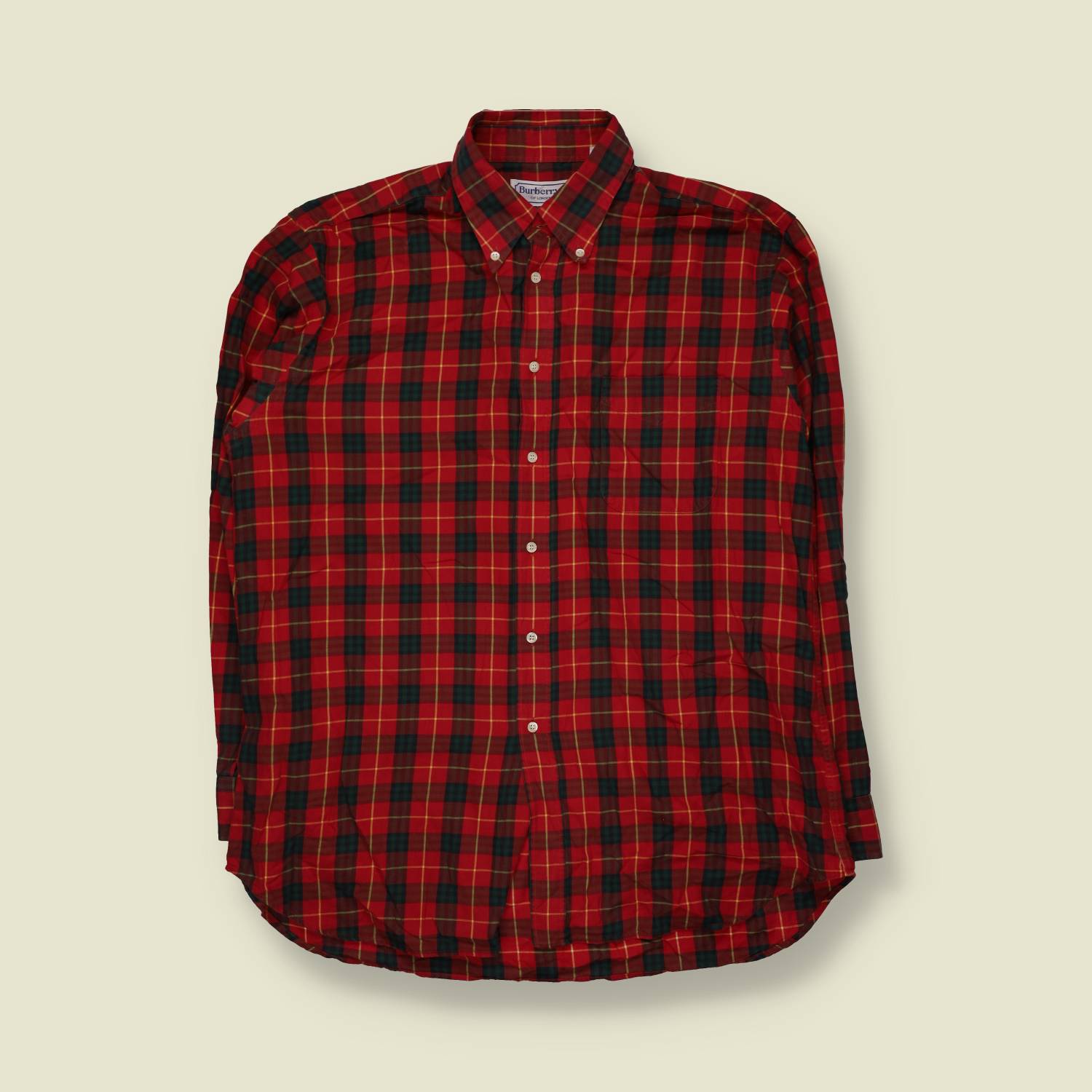 1990s | Burberrys of London | Red Tartan Check Button Down Shirt - 3XL