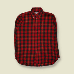 1990s | Burberrys of London | Red Tartan Check Button Down Shirt - 3XL