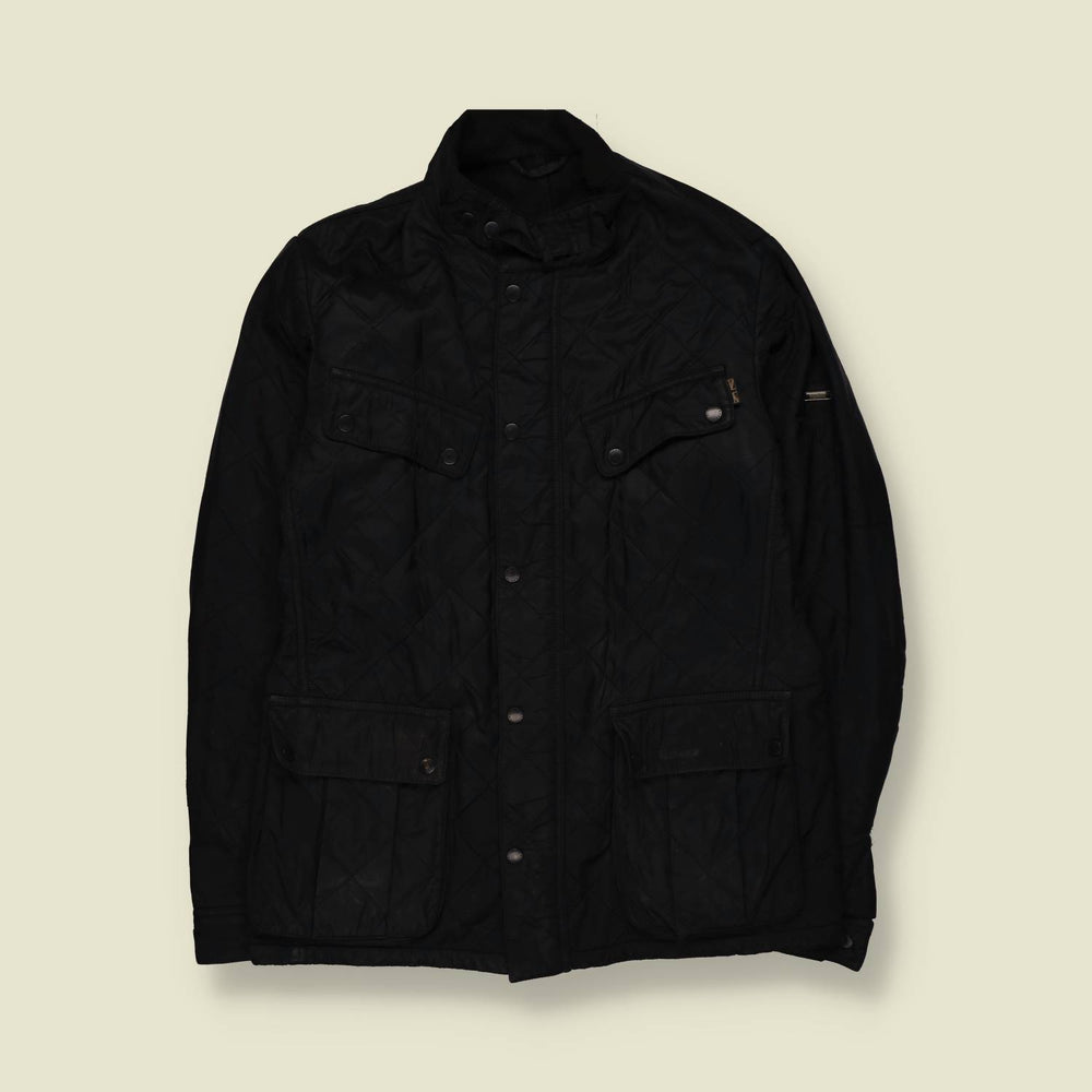 2000s | Barbour International | Black Quilted Jacket - S