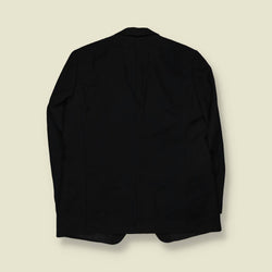 1970s-80s | Black Single Breasted Striped Two-Piece Suit - L