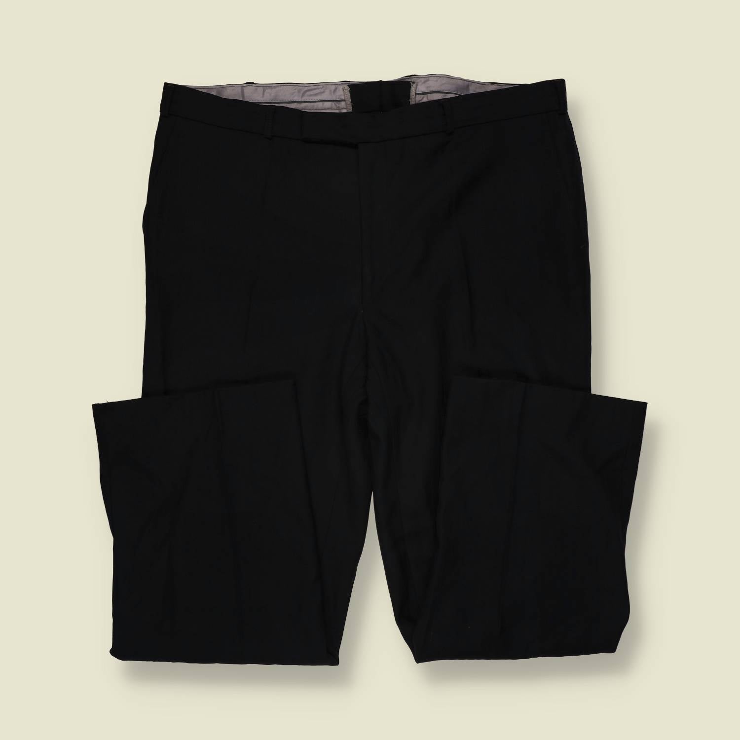 1970s-80s | Black Single Breasted Two-Piece Suit - L
