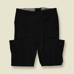 1970s-80s | Black Single Breasted Striped Two-Piece Suit - L